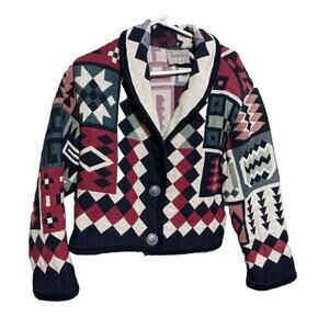 Painted Pony One Size Southwestern Geo Funky Tapestry Jacket Geometric Aztec